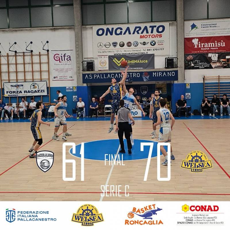 Welsea Roncaglia 70 - 61 Basket Mirano Vetorix 