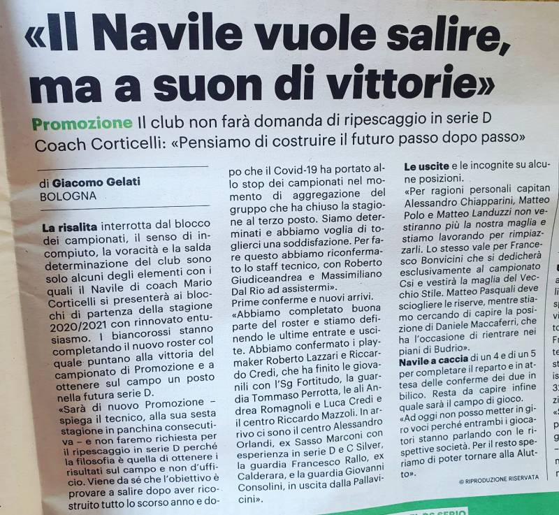 Il Navile Basket è pronto per la stagione 2020/2021