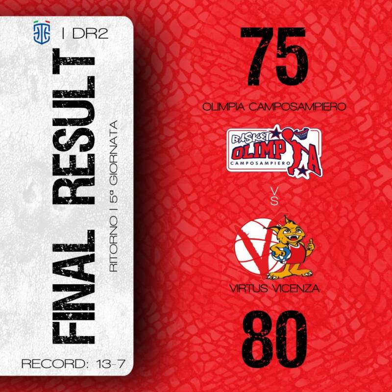 Stop casalingo per l'Olimpia contro un'ottima Virtus Vicenza