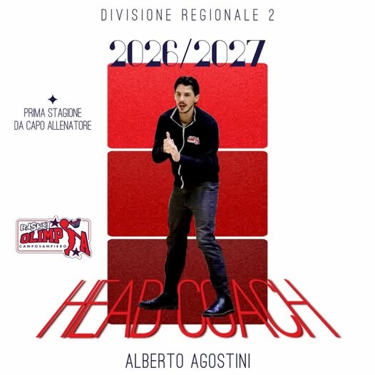 Alberto Agostini è il nuovo Head Coach della Prima Squadra per la stagione 2026/27