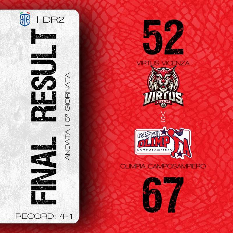 5a Giornata | Virtus Vicenza - Olimpia 52-67 