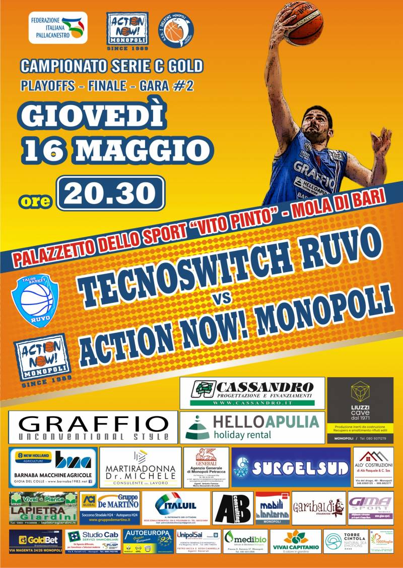 Disposizioni organizzative finale playoff Gara #2 in programma Giovedì 16 maggio ore 20.30 Disposizioni organizzative finale playoff Gara #2 in programma Giovedì 16 maggio ore 20.30