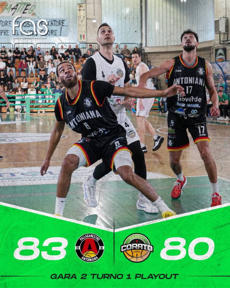 La Fas Basket Corato perde gara 2 a Sant'Antonio Abate e manda la serie playout a gara 3
