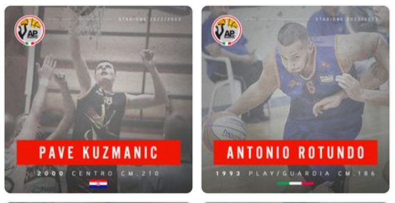Il roster dell’AP Monopoli si arricchisce di nuovi giocatori, Antonio Rotundo e Pave Kuzmanic
