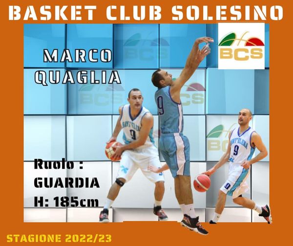 Marco Quaglia nuovo giocatore del Basket club Solesino