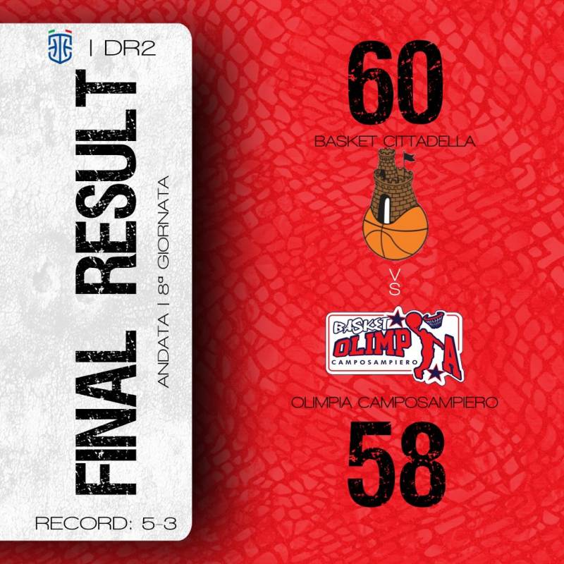 8a giornata | Basket Cittadella - Olimpia Camposampiero 60-58 