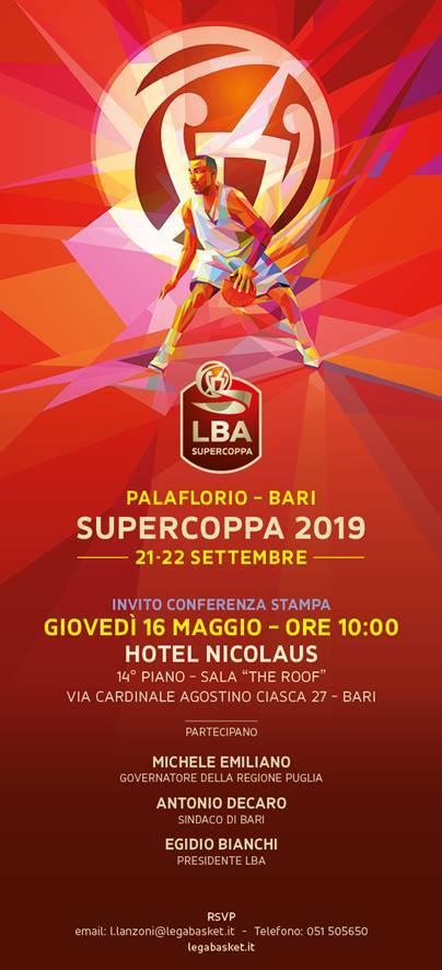 Supercoppa 2019 a Bari: definiti gli accoppiamenti per le semifinali