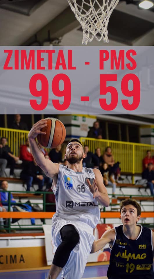 La Fortitudo Zimetal supera la Pms Moncalieri 99 a 59