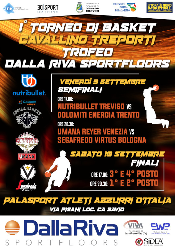 Il grande basket di Serie A torna a Cavallino Treporti per il Trofeo Dalla Riva Sportfloors