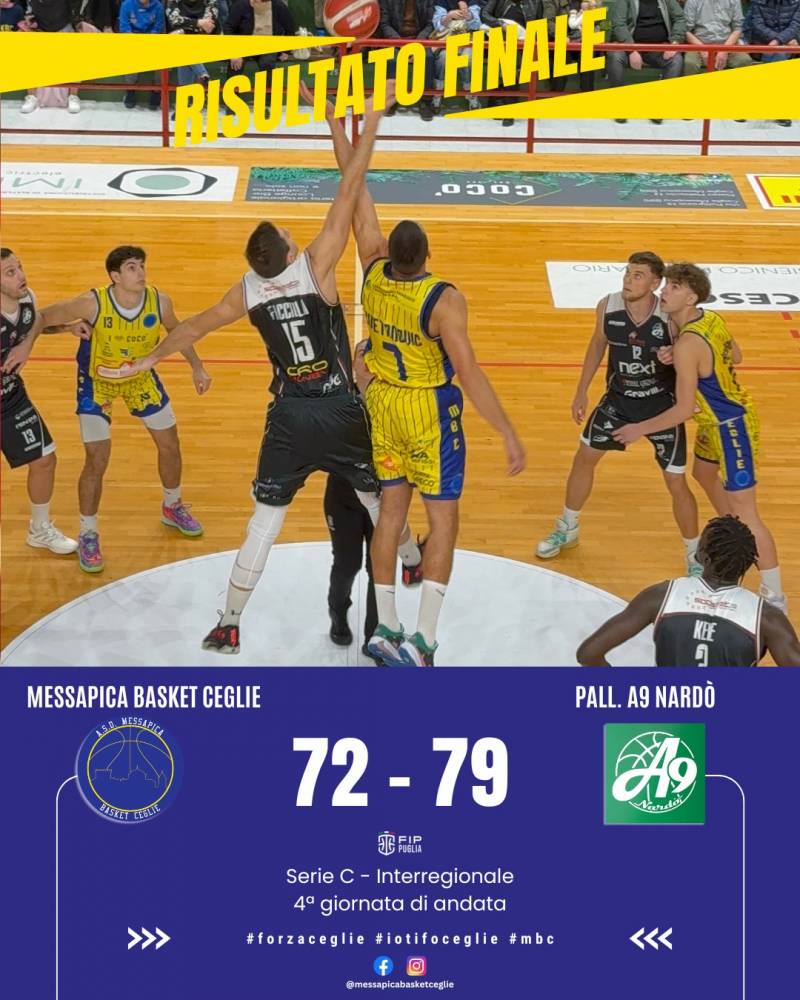 Messapica Basket Ceglie, il cuore non basta contro Pall. A9 Nardò
