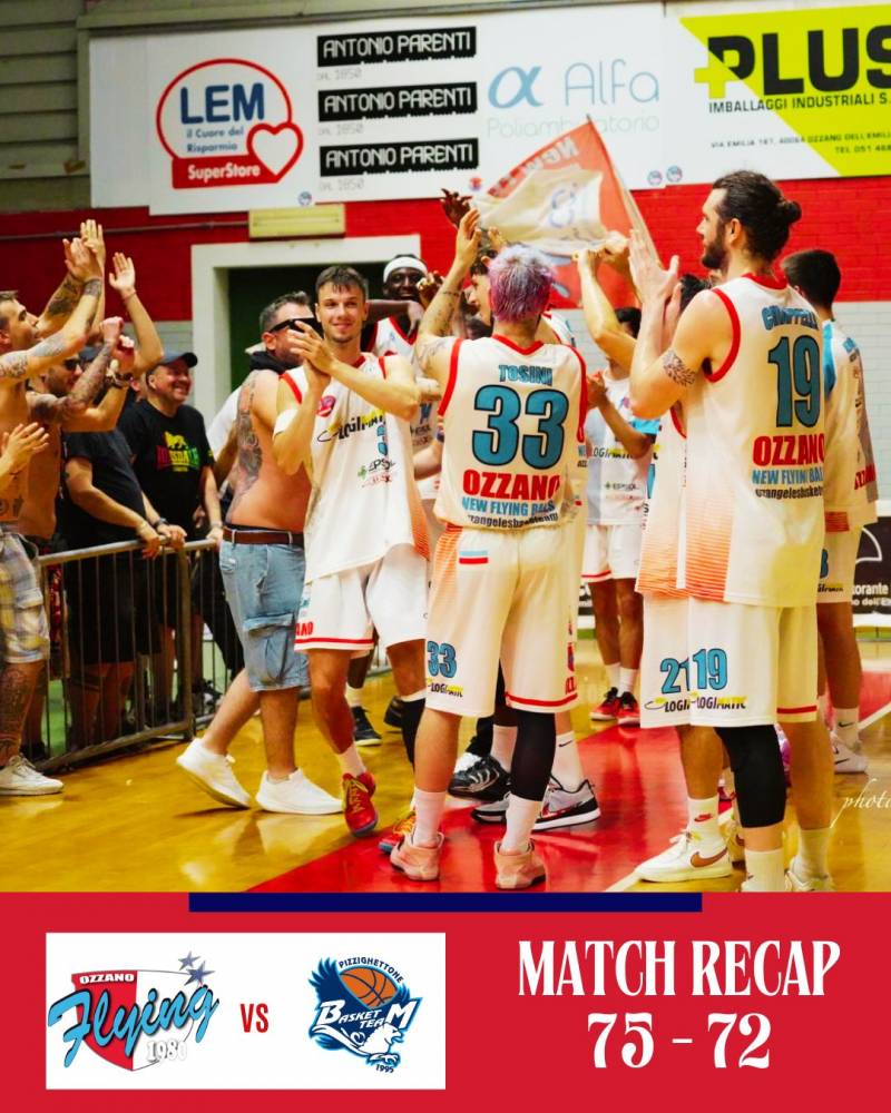Semifinale play-off, gara 1 è biancorossa. Logimatic Group Ozzano – Mazzoleni Pizzighettone 75 - 72 