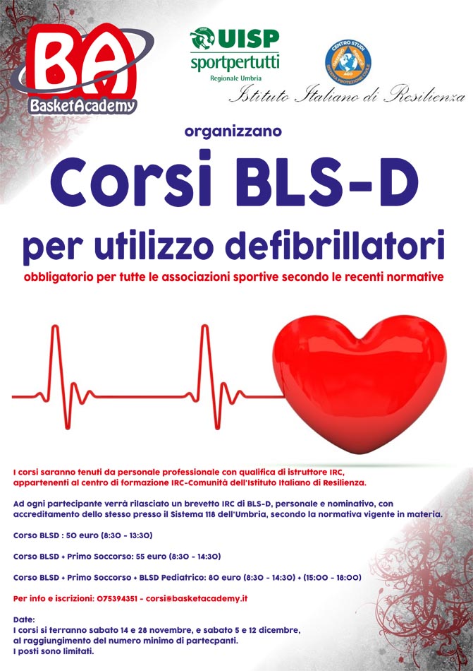 Dal primo gennaio al via il corso BLS-D per utilizzo defibrillatori