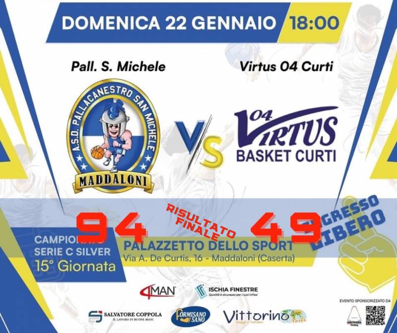 Giornata 15 Serie C Silver Campania PALL. SAN MICHELE- VIRTUS 04 94-49