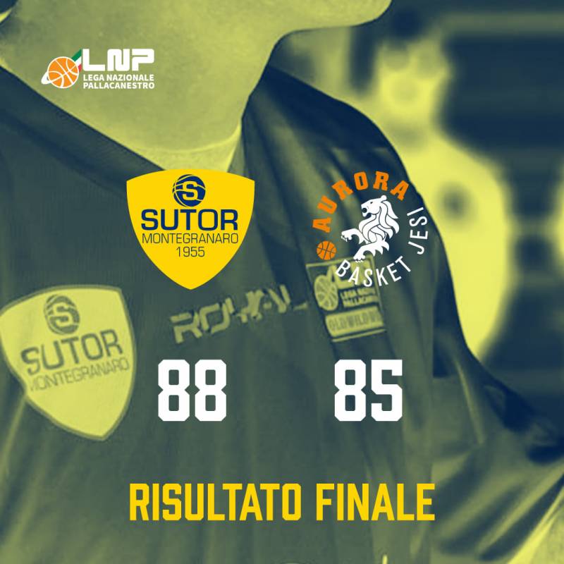 Seconda vittoria consecutiva per la Sutor che in casa ha battuto The Supporter Jesi per 88-85 