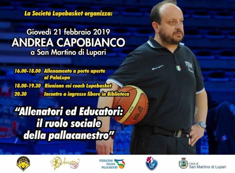 Andrea Capobianco a San Martino di Lupari il 21 febbraio, allenamento e serata aperti a tutti Andrea Capobianco a San Martino di Lupari il 21 febbraio, allenamento e serata aperti a tutti