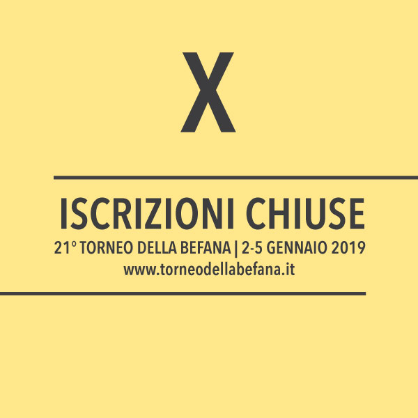 Iscrizioni chiuse! 45 squadre pronte a scendere in campo! Iscrizioni chiuse! 45 squadre pronte a scendere in campo!