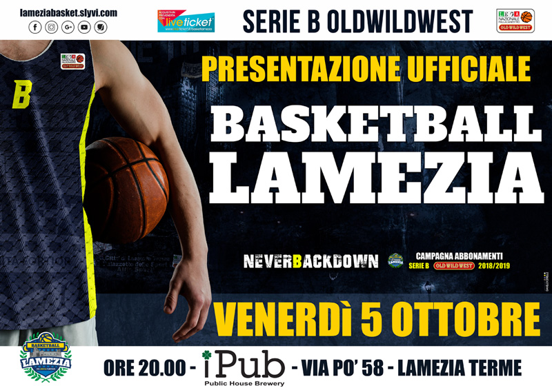 Presentazione ufficiale Basketball Lamezia 2018-19