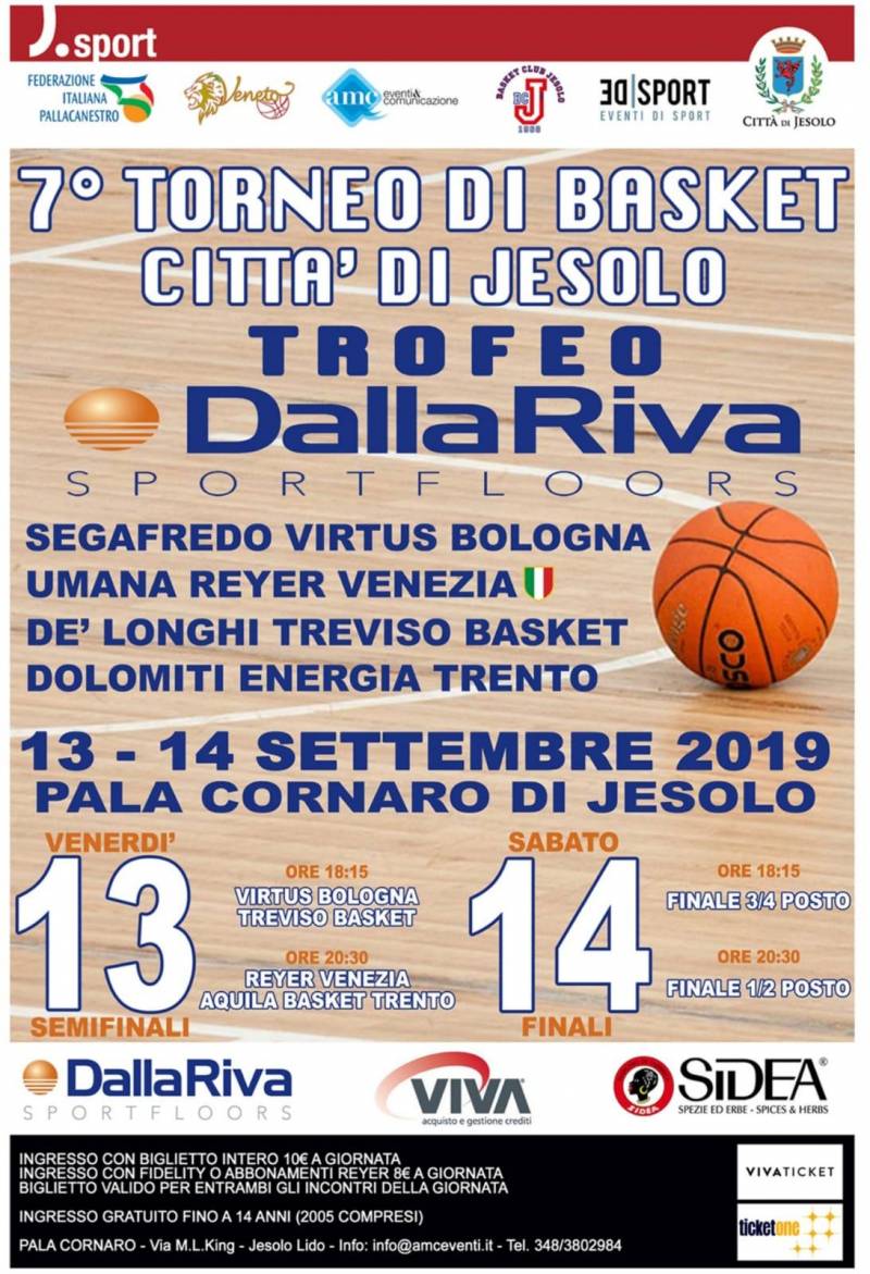 Reyer e TVB al 7° Torneo di Basket "Città di Jesolo" con Clinic PAO