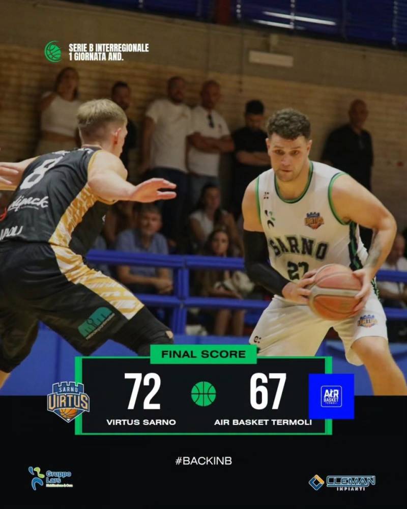 Virtus Sarno: esordio storico in Serie B. Cuore, carattere e vittoria. Termoli ko 72-67 