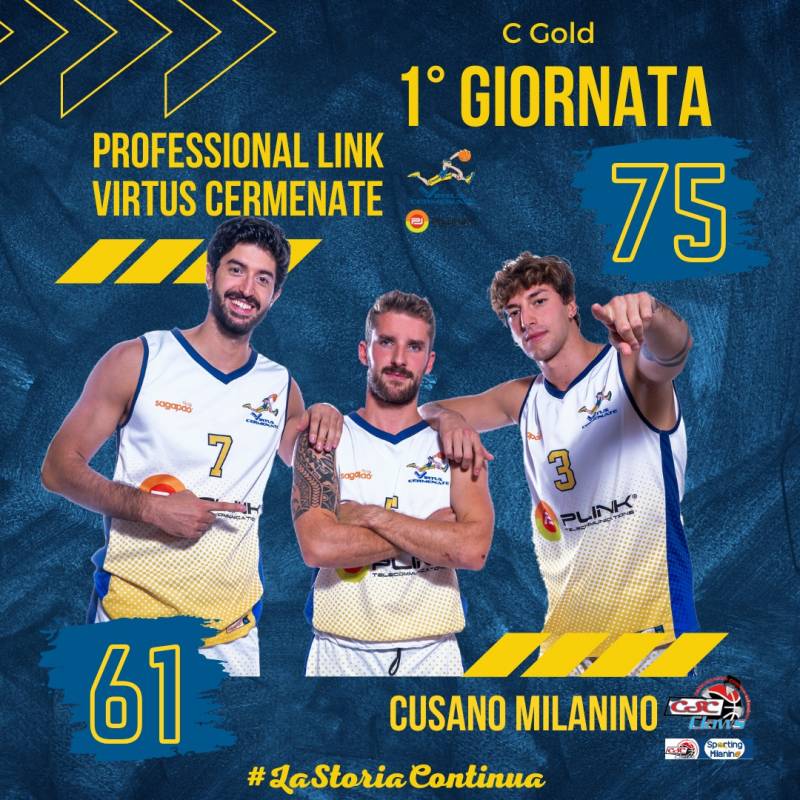 Buona la prima. Professional Link Virtus Cermenate 75-61 Csc Sporting Milanino ASD 