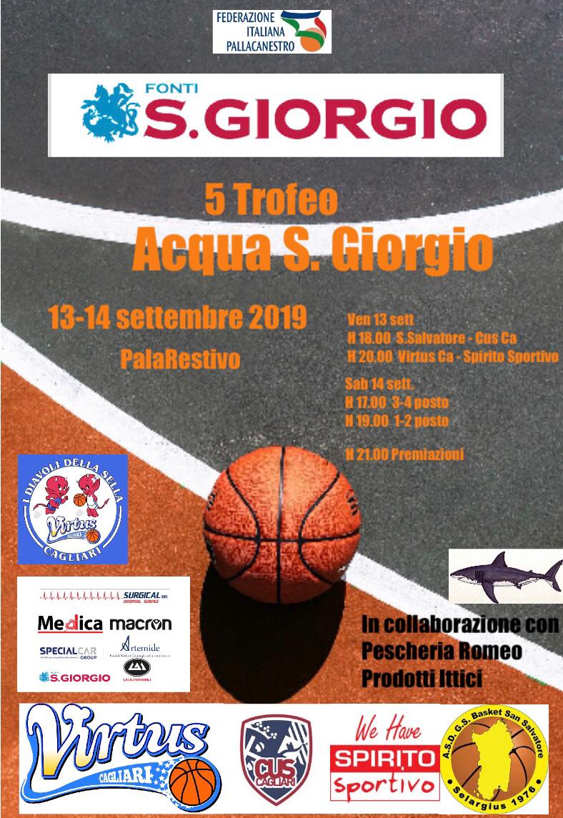 Il 13 e 14 settembre a Cagliari il Trofeo "Acqua San Giorgio" 2019