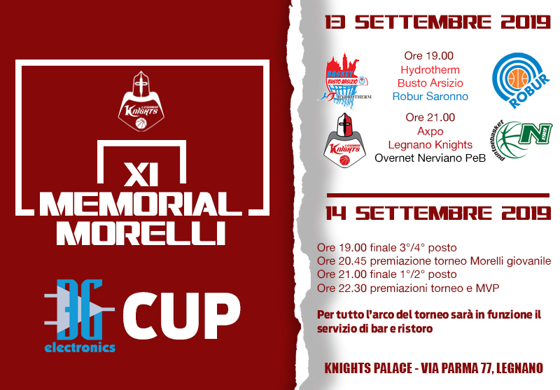 Dopo tre anni al Palaborsani, torna al Knights Palace di Legnano il classico torneo Morelli