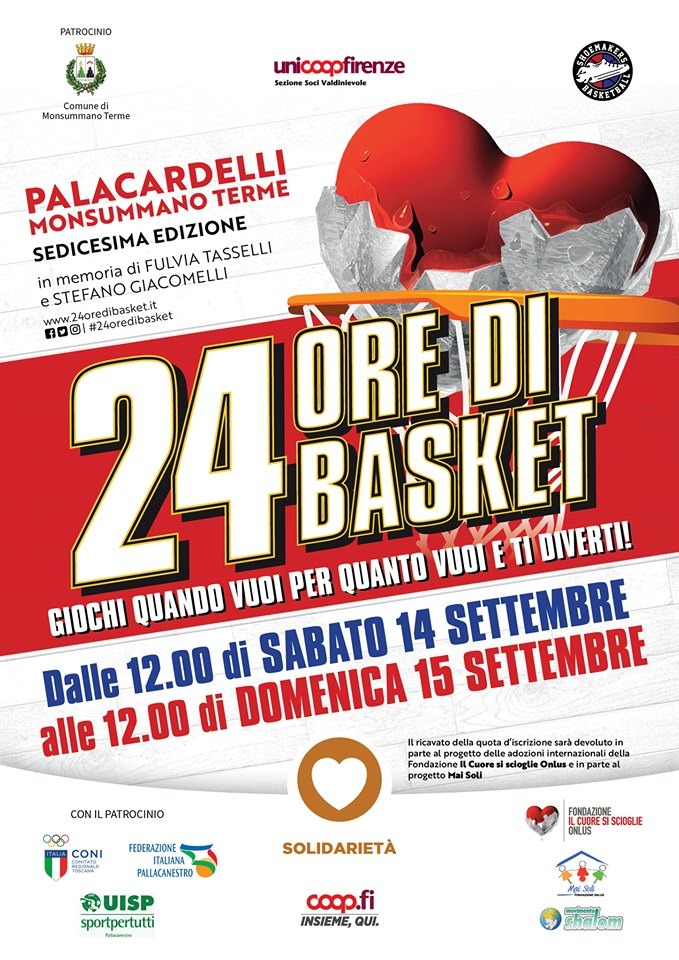 La maratona benefica, giunta alla 16a edizione si terrà Sabato 14 e Domenica 15 Settembre La maratona benefica, giunta alla 16a edizione si terrà Sabato 14 e Domenica 15 Settembre