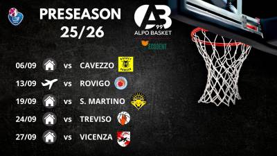 Ecodent Alpo Basket: definito il calendario delle amichevoli di preseason 2025/26
