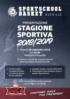 Venerdì 28 settembre ore 20.00 presso il Palasport di Dueville la presentazione della SS2018/19