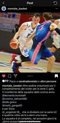 con 5 conferme prende corpo la Libertas MOntale Basket