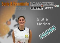 Serie B femminile, Giulia Marino ancora biancoblu